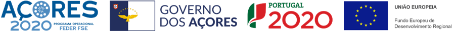 Cofinanciado por Açores 2020, Governo dos Açores, Portugal 2020 e União Europeia — Fundo Europeu de Desenvolvimento Regional