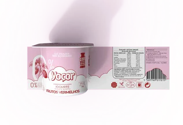 Iogurtes Sólidos Yoçor 0% Frutos Vermelhos